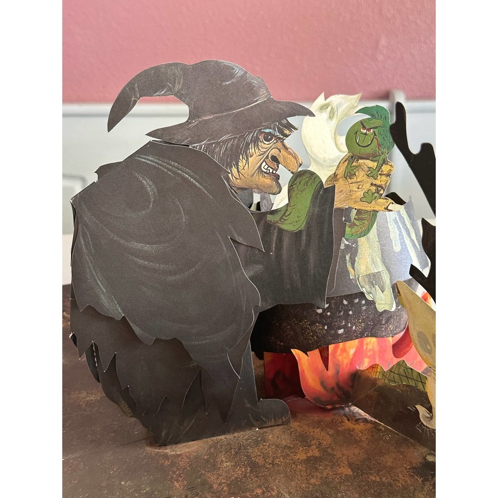 Vintage Witch Pop up Table decoration Hallmark 10" tall w/original pkg Halloween - Picture 4 of 16